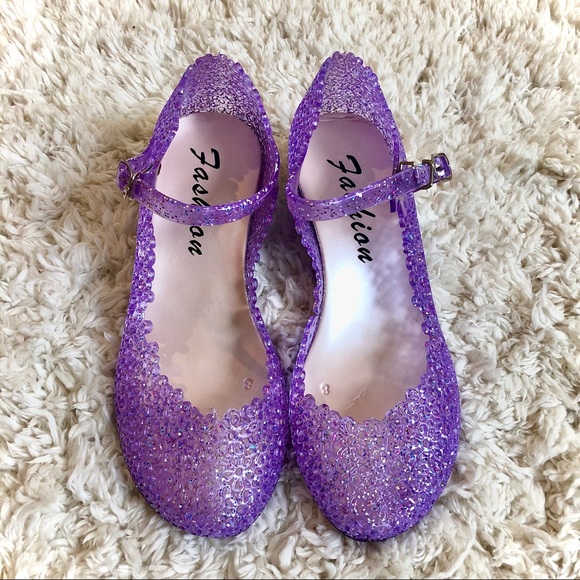 ☘️3/$25 SALE! Sparkly Comfy Cute Low Wedge Jellies - Picture 3 of 9